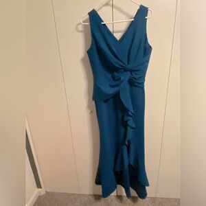 FQA Long Peacock Blue EveningGown Size L